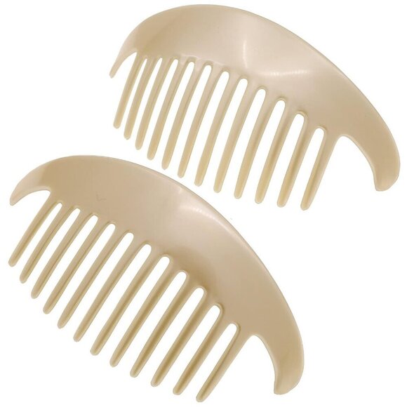 Hair Side Combs French Twist Beige Pearl Interlocking Clamps for Women main image 6